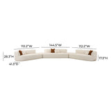 Fickle 5-Piece Cream Performance Boucle Modular Sectional