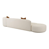 Fickle 144" 3-Piece Cream Performance Boucle Chaise Modular Sofa