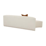 Fickle 84" Cream Performance Boucle Modular Armless Loveseat
