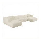 Tarra 4-Piece Fluffy Oversized Performance Corduroy Modular U-Sectional
