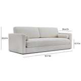 Ryan 91" Cream Upcycled Performance Linen Sleeper Sofa
