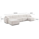 Travie 6-Piece Performance Corduroy Velvet  Modular U-Sectional