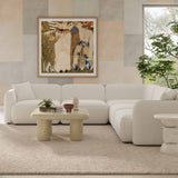 Travie 5-Piece Sand Upcycled Performance Linen Modular L-Sectional