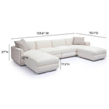 Perry 6-Piece Cream Performance Chenille Modular U-Sectional