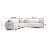Perry 5-Piece Cream Performance Chenille Modular L-Sectional