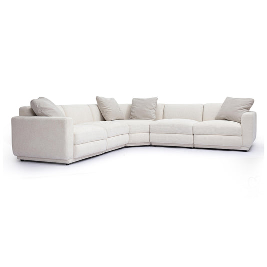 Perry 5-Piece Cream Performance Chenille Modular L-Sectional