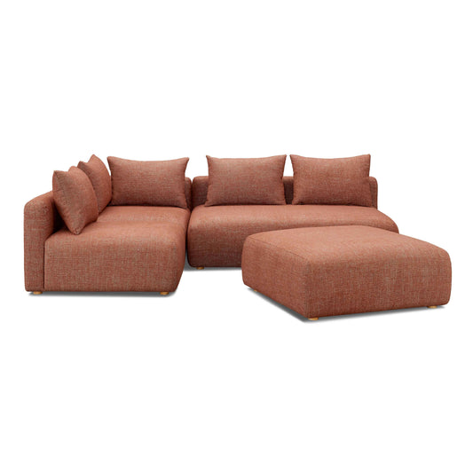 Hangover 4-Piece Contract-Grade Textured Fabric Modular Chaise Sectional