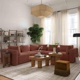 Hangover 5-Piece Contract-Grade Textured Fabric Modular L-Sectional