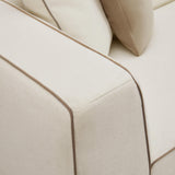 Tristine 2-Piece Cream Contract-Grade Linen L-Shaped Sectional
