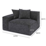 Mindy Performance Chenille Basketweave Modular Corner Chair