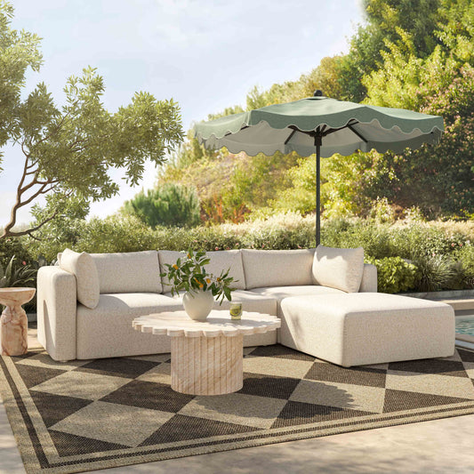 Hangover Cream Performance Fabric Outdoor Modular Armless Chair