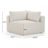 Hangover Cream Performance Fabric Outdoor Modular Corner Chair