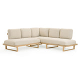 Evan 2-Piece Cream Performance Fabric Outdoor L-Shaped Sectional