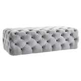 Kaylee 49" Performance Velvet Tufted Jumbo Ottoman