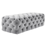 Kaylee 49" Performance Velvet Tufted Jumbo Ottoman