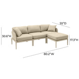 Kapri 4-Piece Modular Outdoor Sectional
