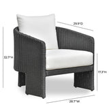 Alexa Rattan Performance Fabric Outdoor Accent Chair