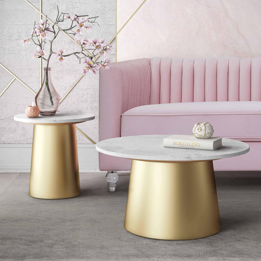 Bleeker 31" Marble Round Coffee Table
