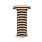 Lyra Natural Striped Cotton Jute Contract-Grade Side Table