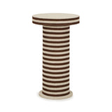 Lyra Natural Striped Cotton Jute Contract-Grade Side Table