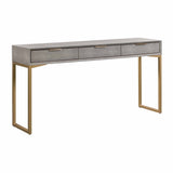 Pesce 59" Faux Shagreen 3-Drawer Console Table