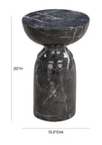 Rue Faux Marble Indoor / Outdoor Round Side Table