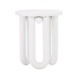 Tildy White Concrete Indoor / Outdoor Round Side Table