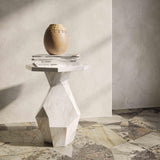 Esme Faux Marble Indoor / Outdoor Round Side Table