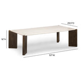 Restis 52" Cream Quartz Rectangular Coffee Table