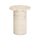 Blossom Washed Faux Travertine Indoor/Outdoor Concrete Side Table