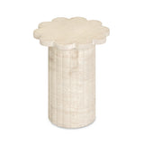Blossom Washed Faux Travertine Indoor/Outdoor Concrete Side Table
