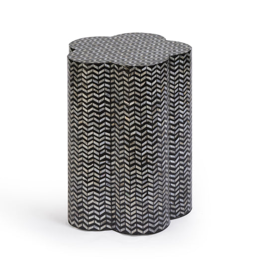 Truffle Black Mother of Pearl Shell Side Table