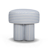 Masha Striped Performance Linen Accent Stool
