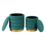 Saturn Velvet Storage Ottomans - Set of 2