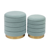 Saturn Velvet Storage Ottomans - Set of 2