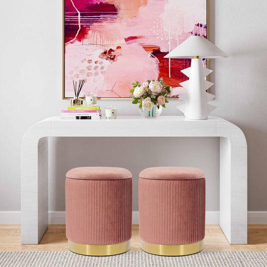 Zoe Performance Velvet Storage Ottoman