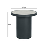 Nautilus Antique Silver Mirrored Round Side Table