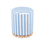 Dex Striped Linen Ottoman