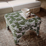 Raji Leopard Performance Jacquard Ottoman