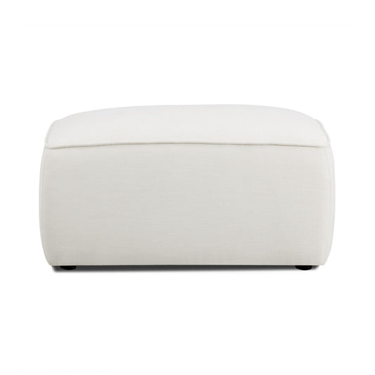 Travie Sand Upcycled Performance Linen Ottoman