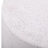Terrazzo Light Speckled Concrete Round Side Table