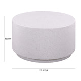 Terrazzo 27.5" Light Speckled Concrete Round Coffee Table