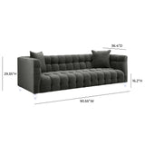 Bea 91" Performance Velvet Tufted Sofa