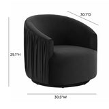 London Pleated Performance Velvet Swivel Accent Chair