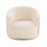 London Pleated Performance Velvet Swivel Accent Chair