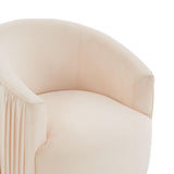 London Pleated Performance Velvet Swivel Accent Chair