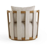 Paolo Textured Contract-Grade Weave Fabric Swivel Accent Chair
