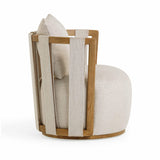 Paolo Textured Contract-Grade Weave Fabric Swivel Accent Chair