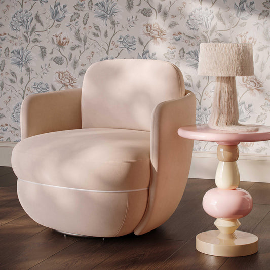 Wolfie Performance Velvet Swivel Accent Chair
