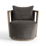 Paolo Upcycled Contract-Grade Fabric Swivel Accent Chair
